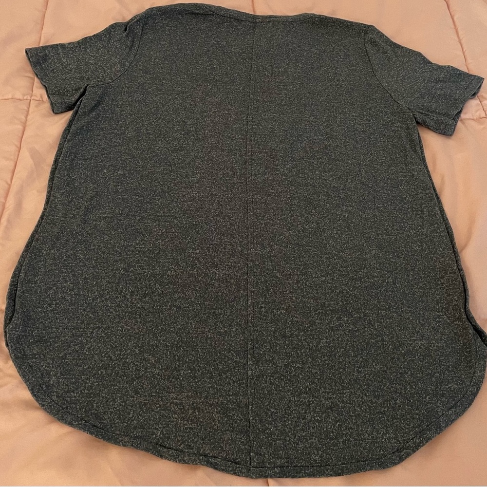 Ann Taylor heather gray rayon round hem T-shirt, size M loungewear side slits - Picture 9 of 12